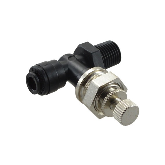Regolatore flusso Intermedio maschio con ghiera Ø tubo - Ø tubo 6MM x 1/4"