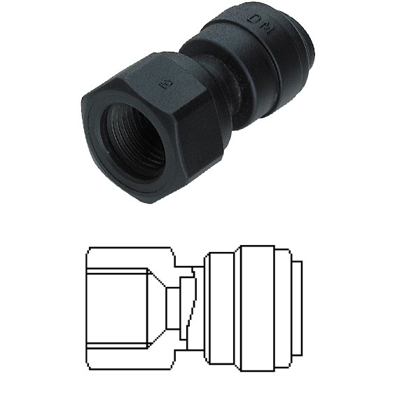 Terminale diritto femmina Ø tubo - filetto UNF (Tipo V) 10MM x 7/16-20