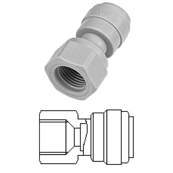 Terminale diritto femmina Ø tubo - filetto UNF (Tipo V) 3/8" x 5/8-18